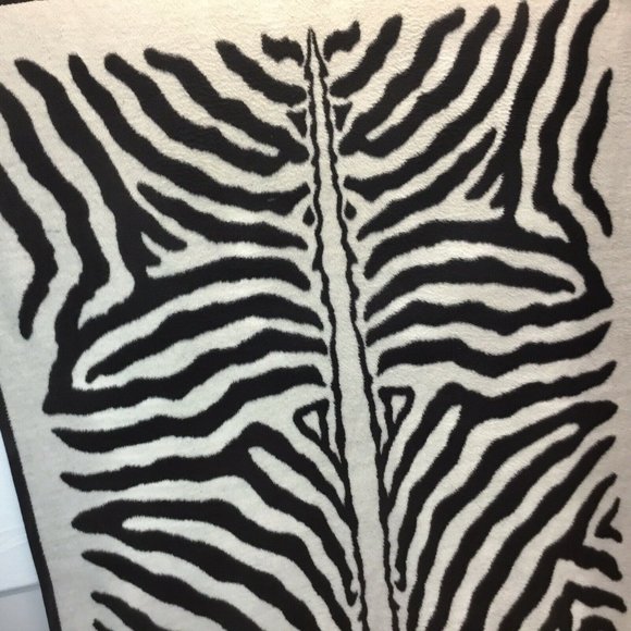 Vuteks Other - Zebra Blanket Reversible Crown Crafts Vuteks Yugoslavia Vtg Throw Plush 60 x 80